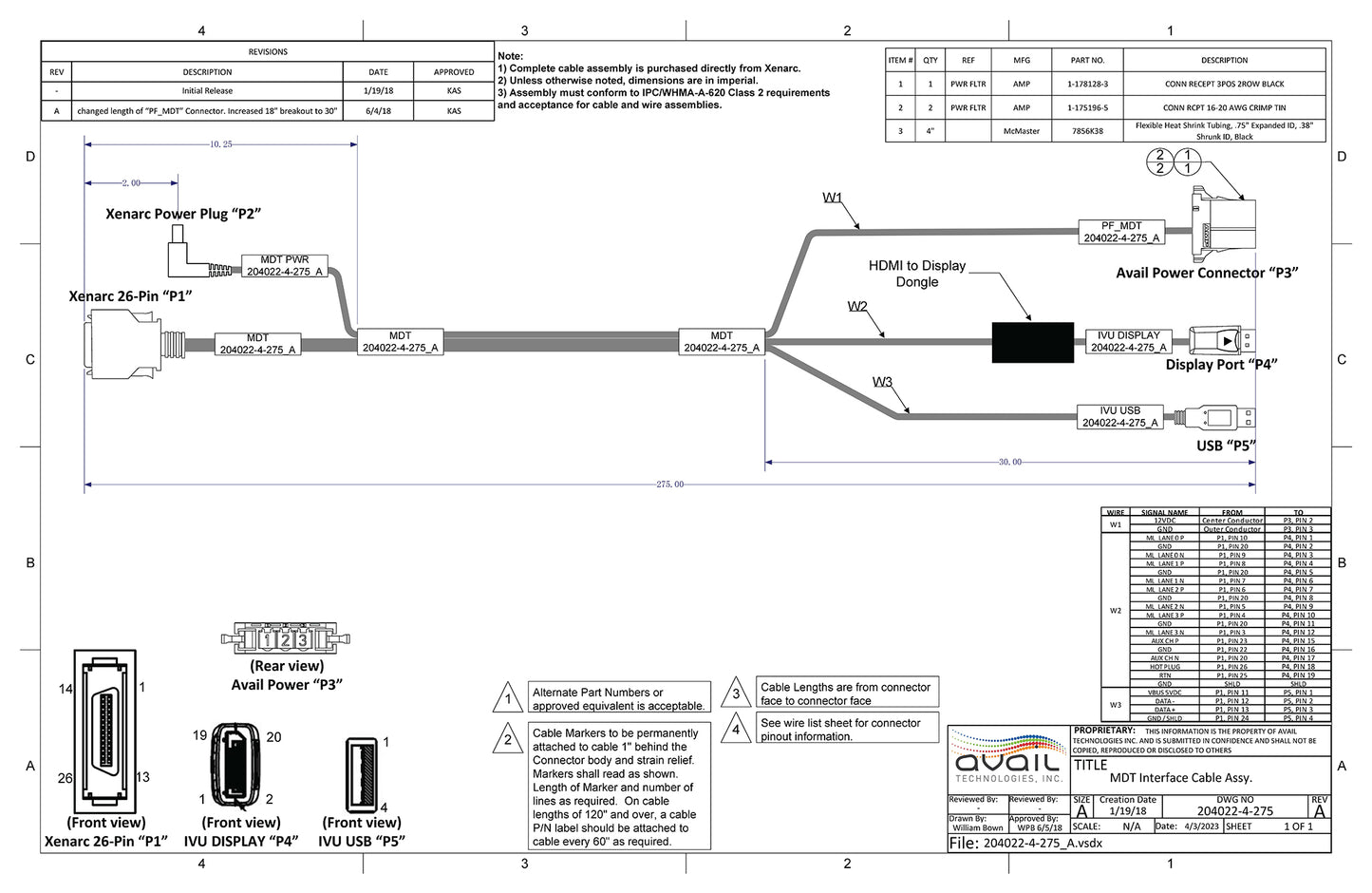 MDT Interface Cable: Xenarc, 7M